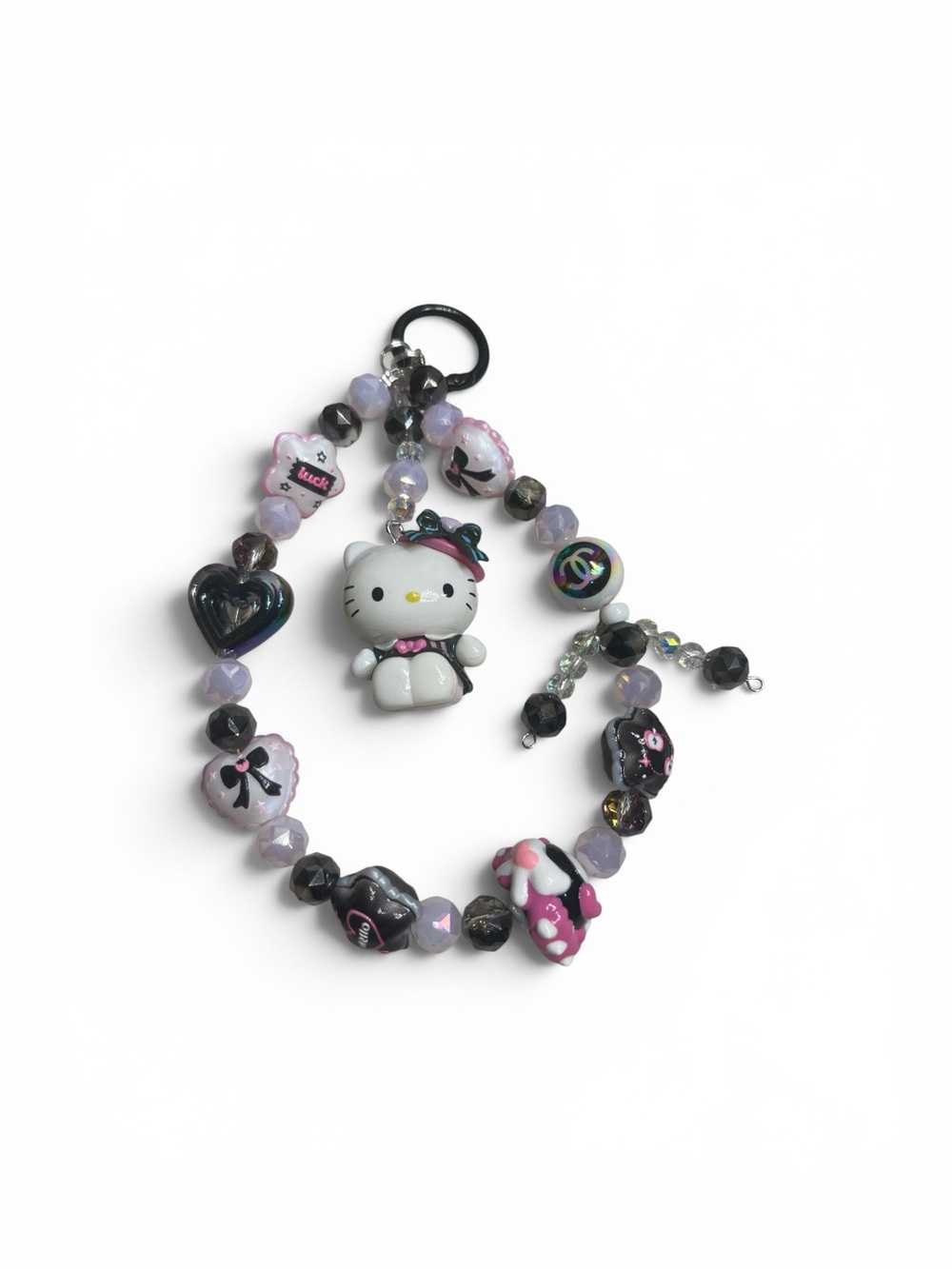 Hello Kitty Bag Charm  - Lavender, Black, Pink